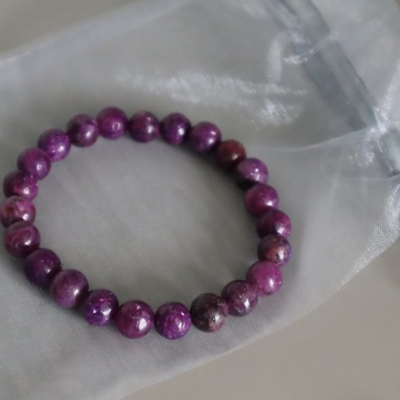 Lepidolite Gemstone Stretch Bracelet - Picture 8 of 9